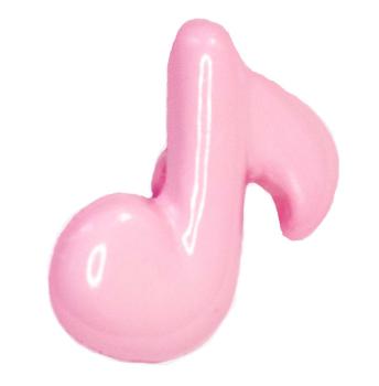 Botón infantil como nota de plástico en rosado 19 mm 0,47 inch